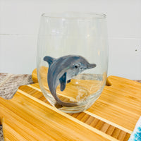 Assorted Ocean Inspired Hand Painted Stemless Wine Glasses