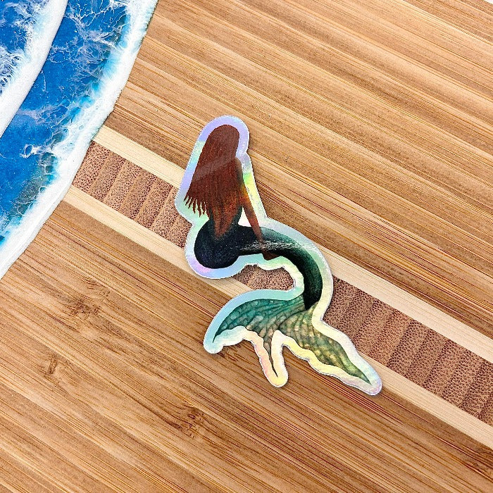Mermaid Weatherproof Holographic Sticker - Sunshine & Sweet Pea's Coastal Decor