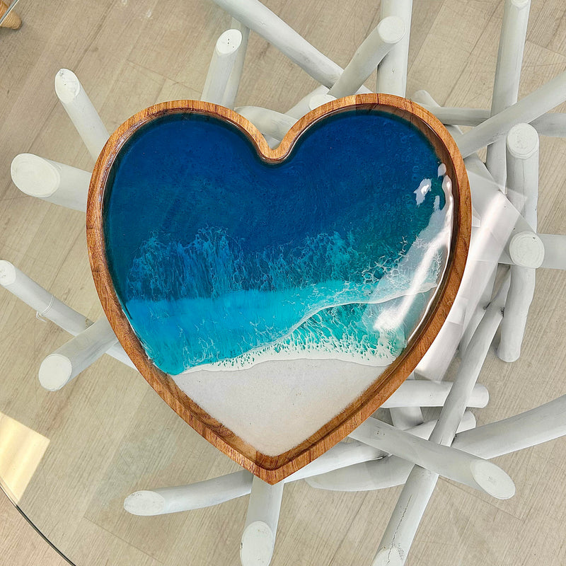 Assorted Heart Shaped Beach Inspired Resin Lazy Susan