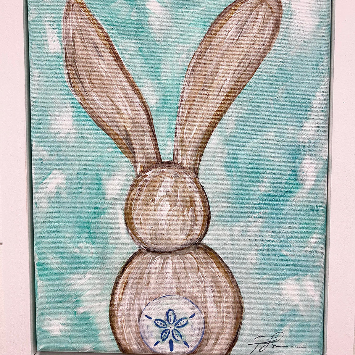 Easter Bunny Sand Dollar Original Painting