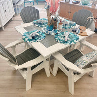Poly Outdoor Furniture 4 Seat Scallop Back Chairs & Table Set
