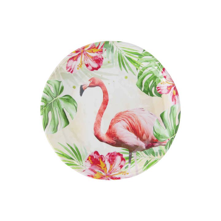 Flamingo Melamine Dishware Sunshine & Sweet Peas Coastal Decor