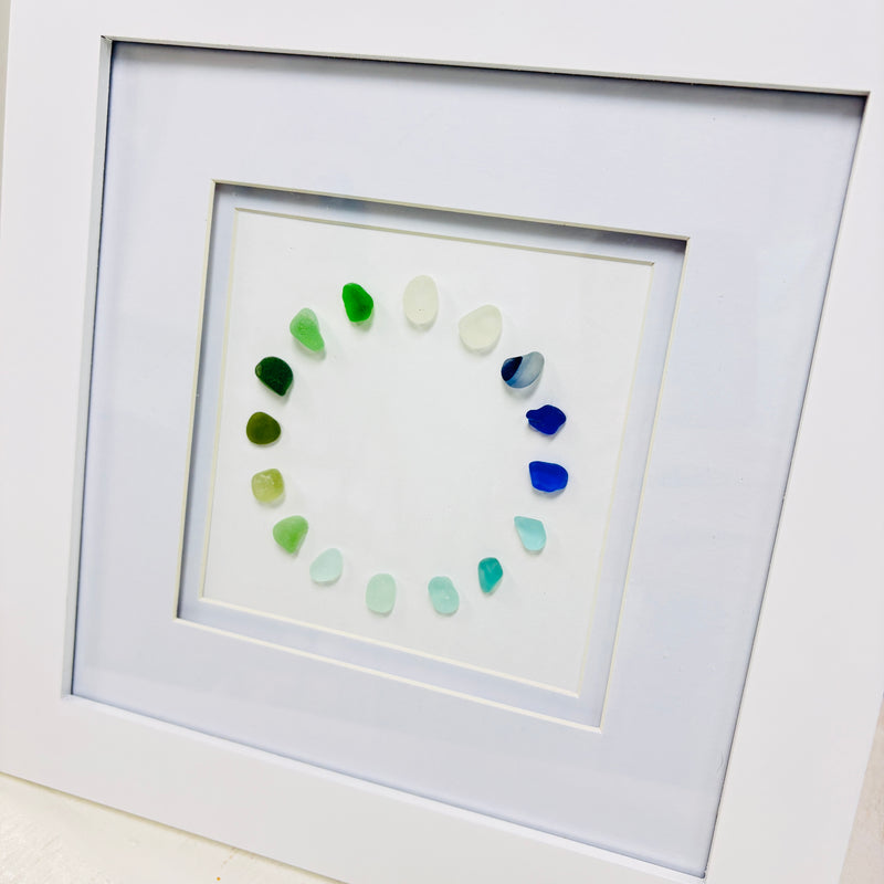 Assorted Sea Glass Shadow Box Art