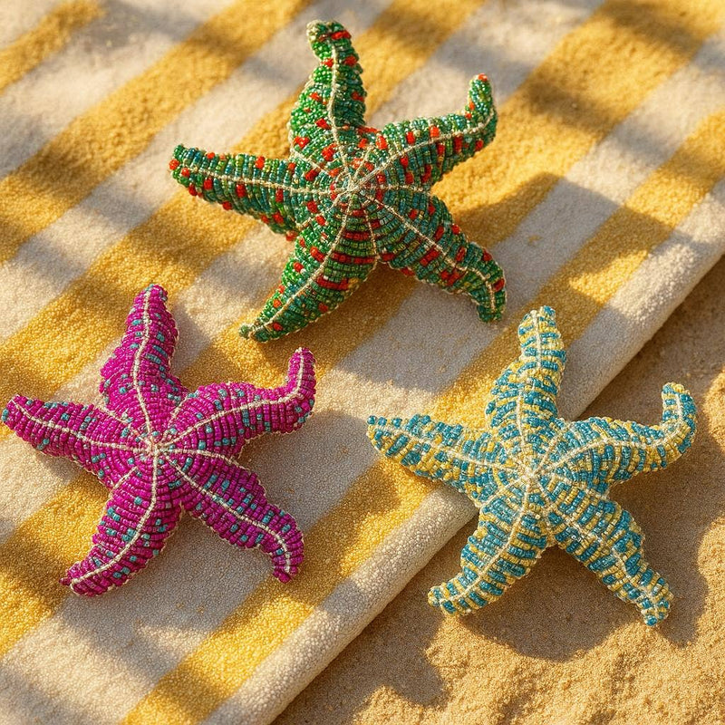 Assorted Beaded Starfish Christmas Ornament