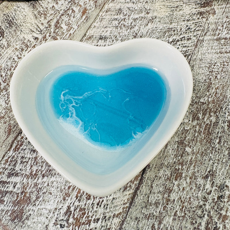 Assorted Resin Poured Heart Ring Dishes
