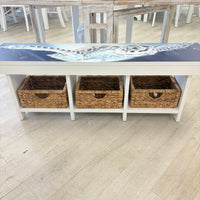 Long Bench w/ 3 Removable Baskets w/ Anastasia Musick Artwork