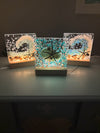 Acrylic LED Lights w/ Coastal Designs in Glass, Sand, Shells Resin