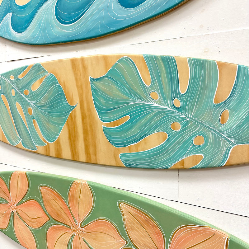 Hand Painted Boho Chic Wooden Surfboards