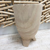 Carved Wood Vase Sunshine & Sweet Peas Coastal Decor