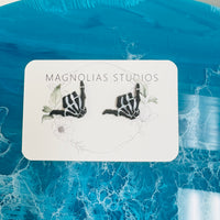 Assorted Skeleton Shaka Hand Stud Polymer Clay Earrings