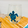 Assorted Ocean Inspired Hand Painted Stemless Wine Glasses