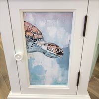 Coastal Accent Table/Cabinet w/ Anastasia Musick Art