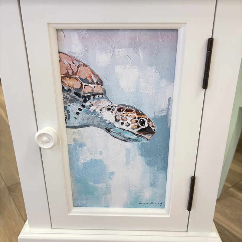 Coastal Accent Table/Cabinet w/ Anastasia Musick Art