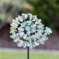 Assorted Glass, Driftwood, & Stone Garden Stakes