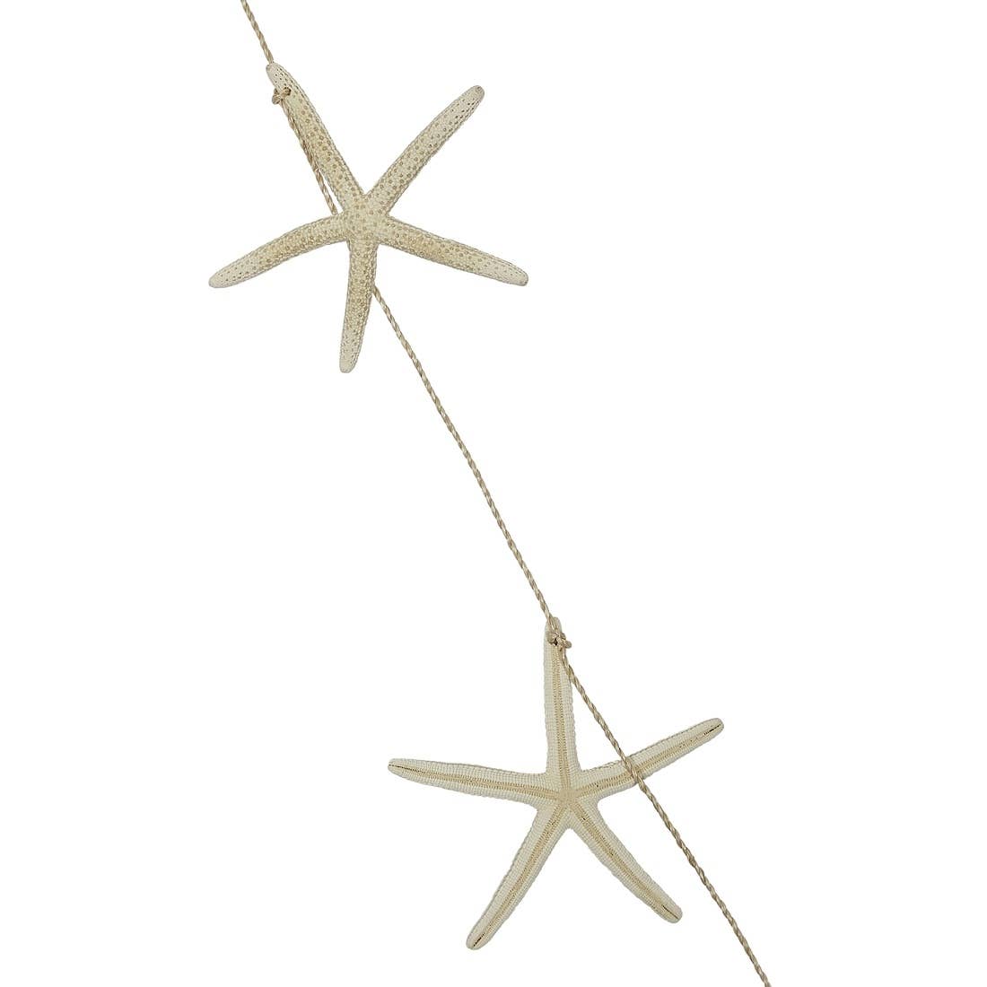 Eleven White Finger Starfish Garland 72"