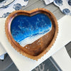 Wooden Heart Bowl w/Beach Inspired Resin