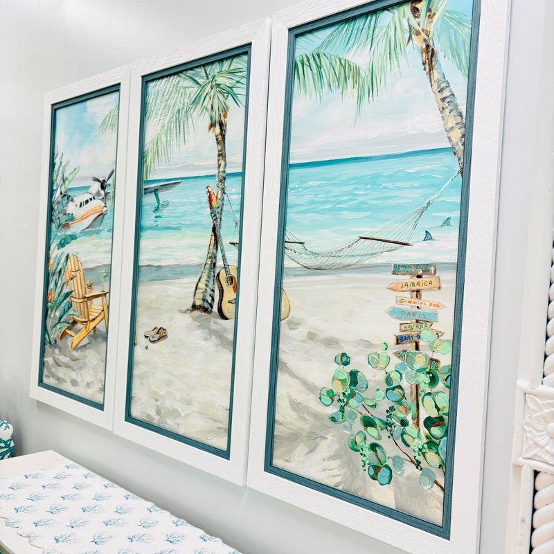 Jimmy Buffett Tribute Framed 3 Panel Print