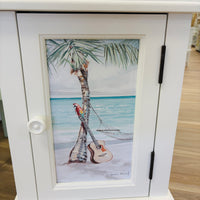 Coastal Accent Table/Cabinet w/ Anastasia Musick Art