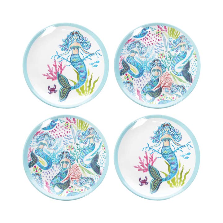 Mermaid Garden Dishware Sunshine & Sweet Peas Coastal Decor