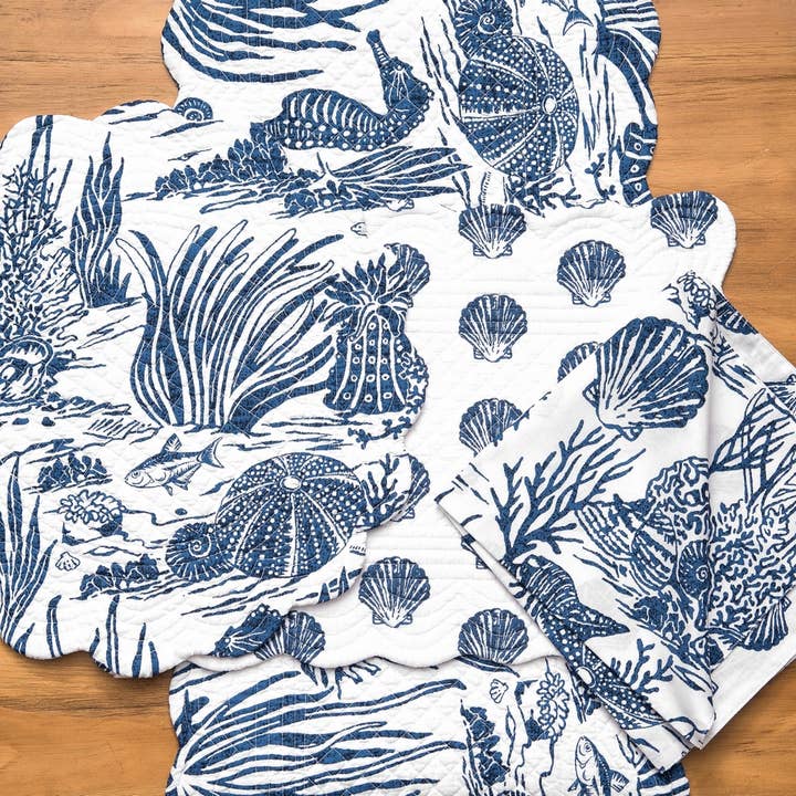 Reef Shores Table Linens Sunshine & Sweet Peas Coastal Decor