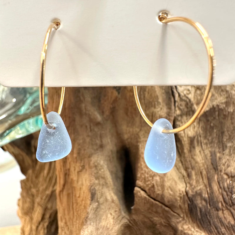 Sea Glass Dangle/ Hoop Earrings