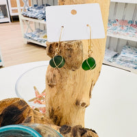 Wire Wrapped Sea Glass Dangle Earrings