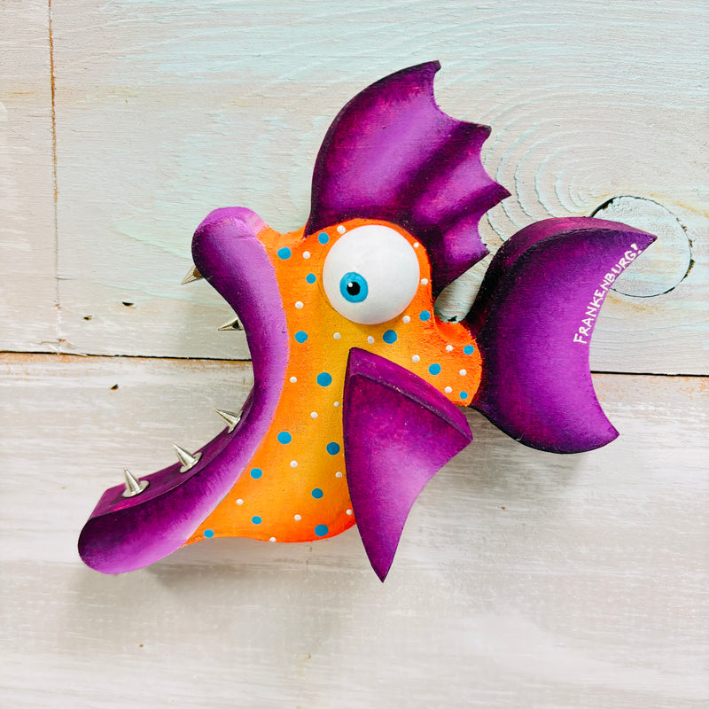"Spike Spinner" Wooden Funky Fish
