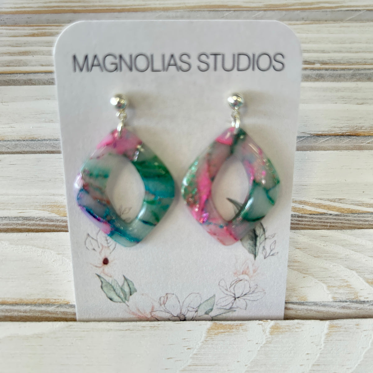 "Mermaid Scale" Polymer Clay and Resin Earrings