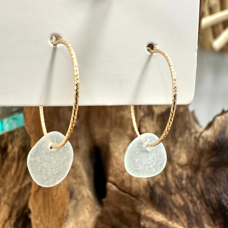 Sea Glass Dangle/ Hoop Earrings