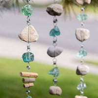 Rocky Stone and Glass Garland w/ Driftwood- Assorted Lengths