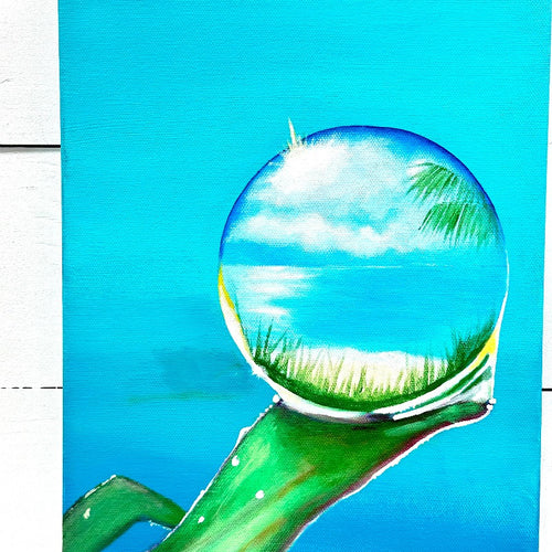 Water Droplet w/Beach Scene Painting
