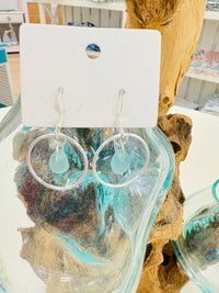 Wire Wrapped Sea Glass Dangle Earrings