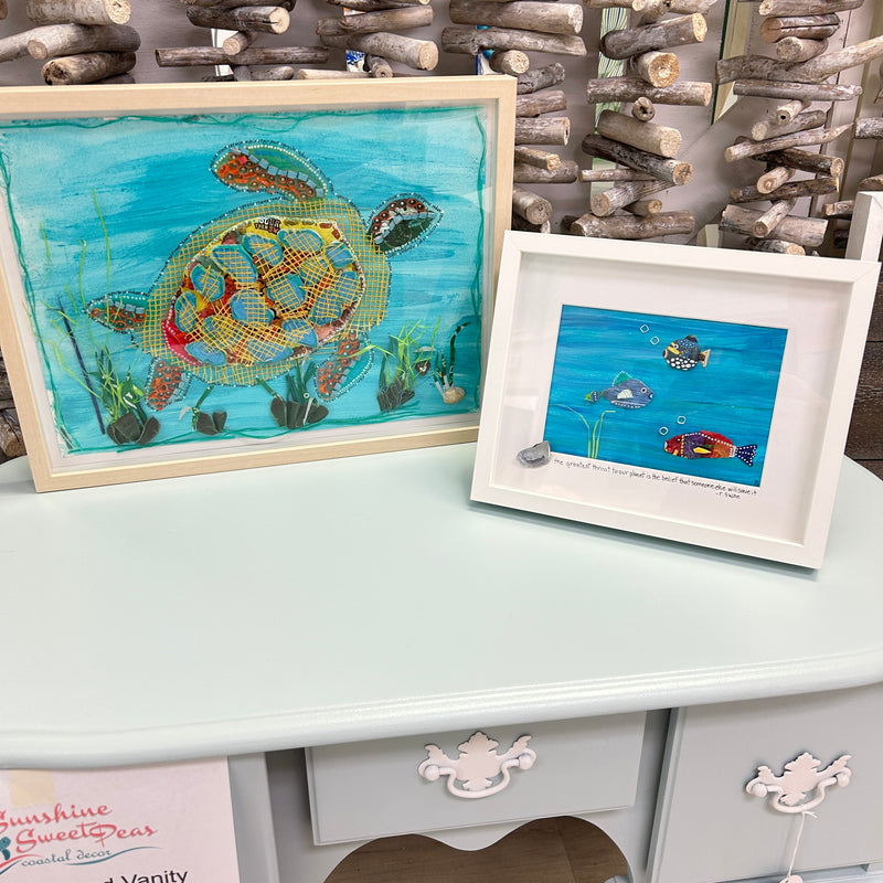 Assorted Framed Trash Art