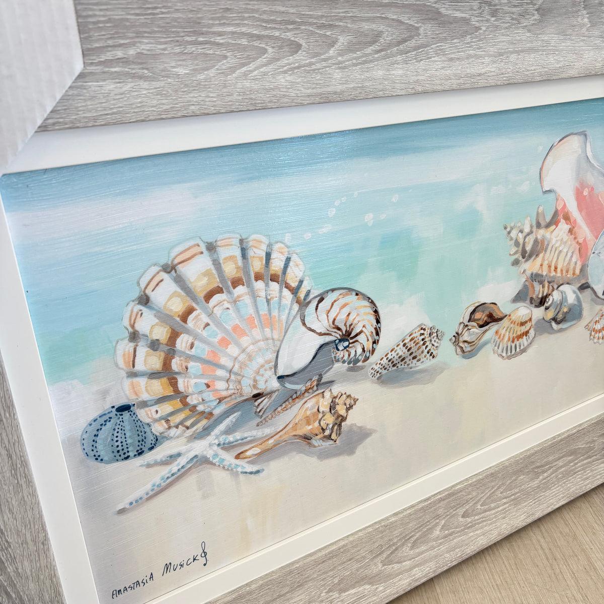 Seashell Beach Collage Framed Print