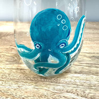 Assorted Ocean Inspired Hand Painted Stemless Wine Glasses