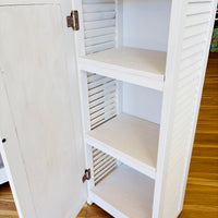 Hand Painted 3 Shelf Tall Cabinet w/ Door Featuring Custom Art