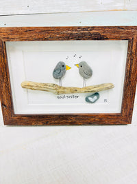 Assorted Inspiring Bird Pebble & Driftwood Art