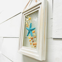 Starfish and Pebbles Glass Window