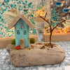 One House Scene on Driftwood - Autumn