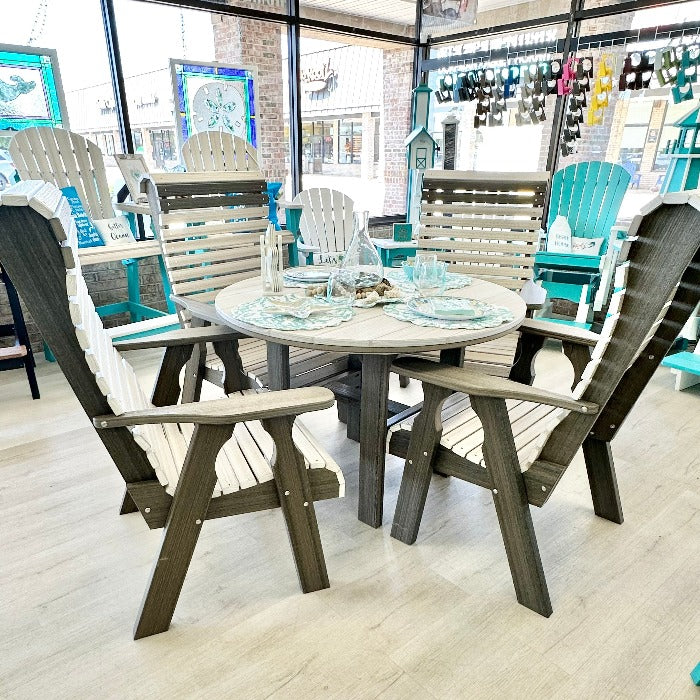 Birch on Coastal Gray Poly Outdoor Furniture Dining Table & Chair Set - Sunshine & Sweet Pea's Coastal Decor