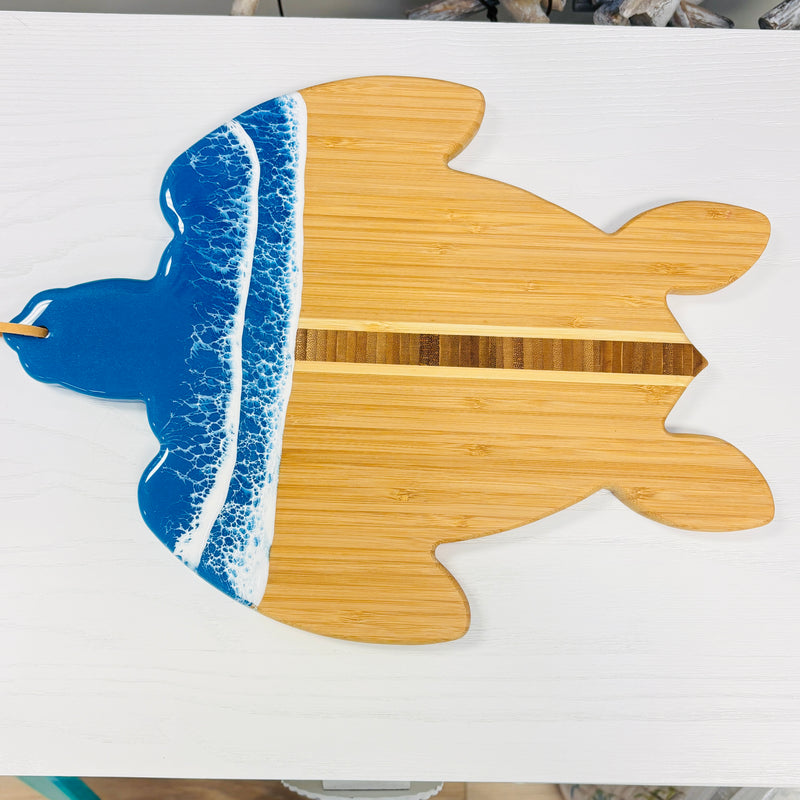 Assorted Sea Turtle Bamboo Charcuterie Boards w/Resin