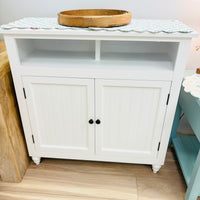 Coastal Media Cabinet w/ White Plank Doors