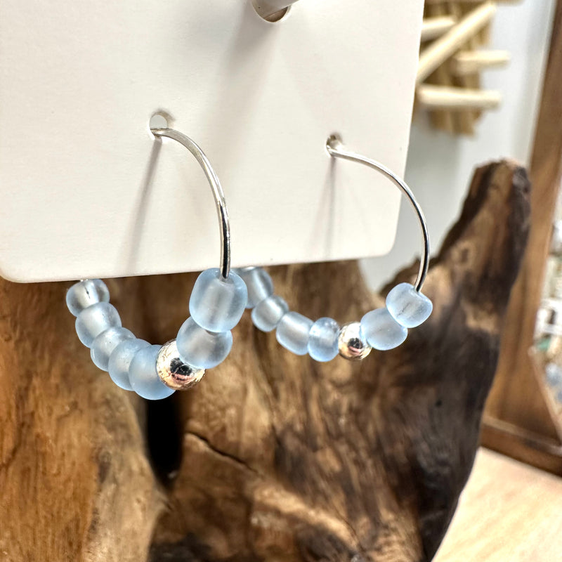 Sea Glass Dangle/ Hoop Earrings