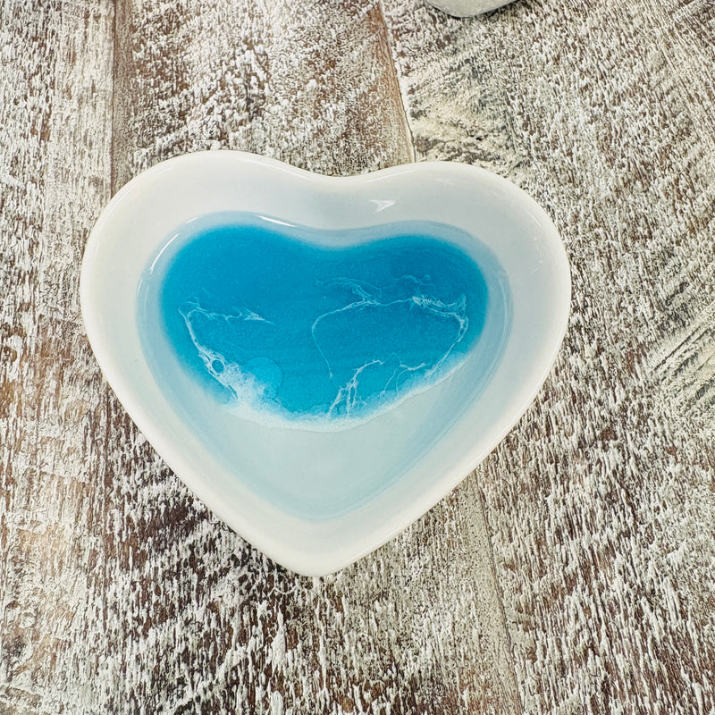 Assorted Resin Poured Heart Ring Dishes