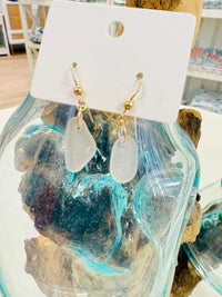 Wire Wrapped Sea Glass Dangle Earrings