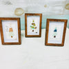 Assorted Christmas Trees Framed Seashell & Driftwood Art