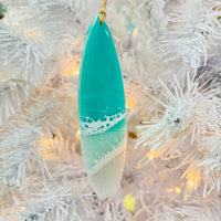 Assorted Surfboard Resin Christmas Ornaments