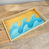 Assorted Hand Painted and Resin Coated Wood Trays