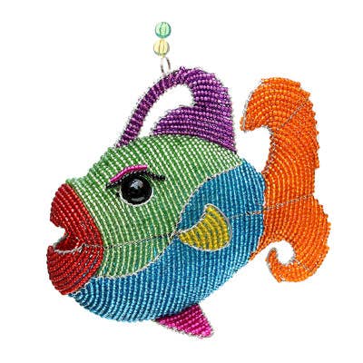 Smoochy Beaded Fish Christmas Ornament (assorted)