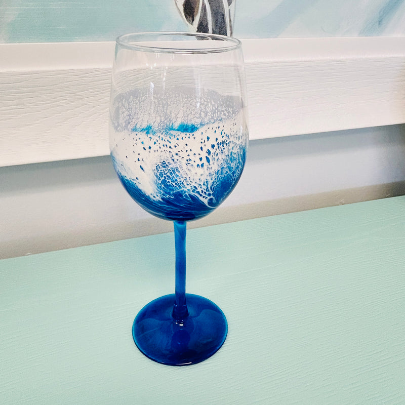 Beach Inspired Resin Wine Glass